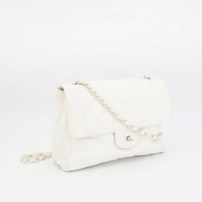 Chanel Quilted 25 Caviar Leather Double Flap Chain