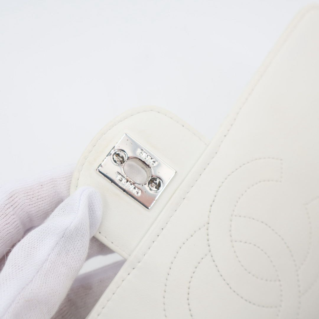 Chanel Quilted 25 Caviar Leather Double Flap Chain — view 8