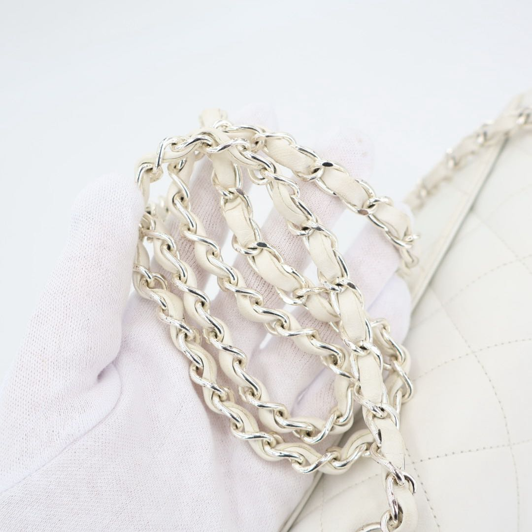 Chanel Quilted 25 Caviar Leather Double Flap Chain — view 5
