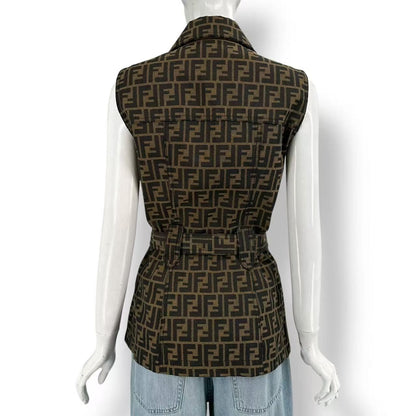 Fendi Zucca Pattern Vest Brown 42 — view 2