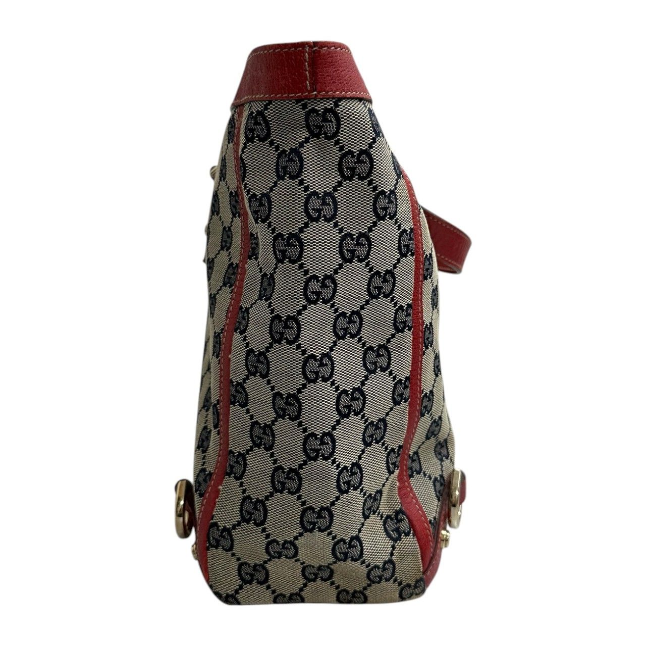 Gucci Abbey Beige Red Gold GG Canvas Leather Tote — view 3