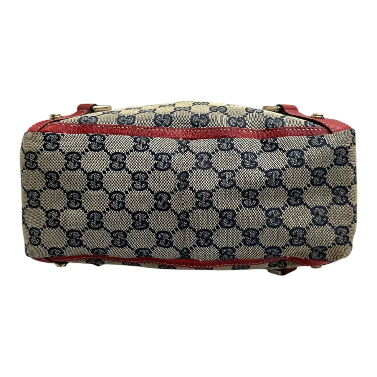Gucci Abbey Beige Red Gold GG Canvas Leather Tote — view 4