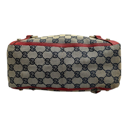Gucci Abbey Beige Red Gold GG Canvas Leather Tote — view 4