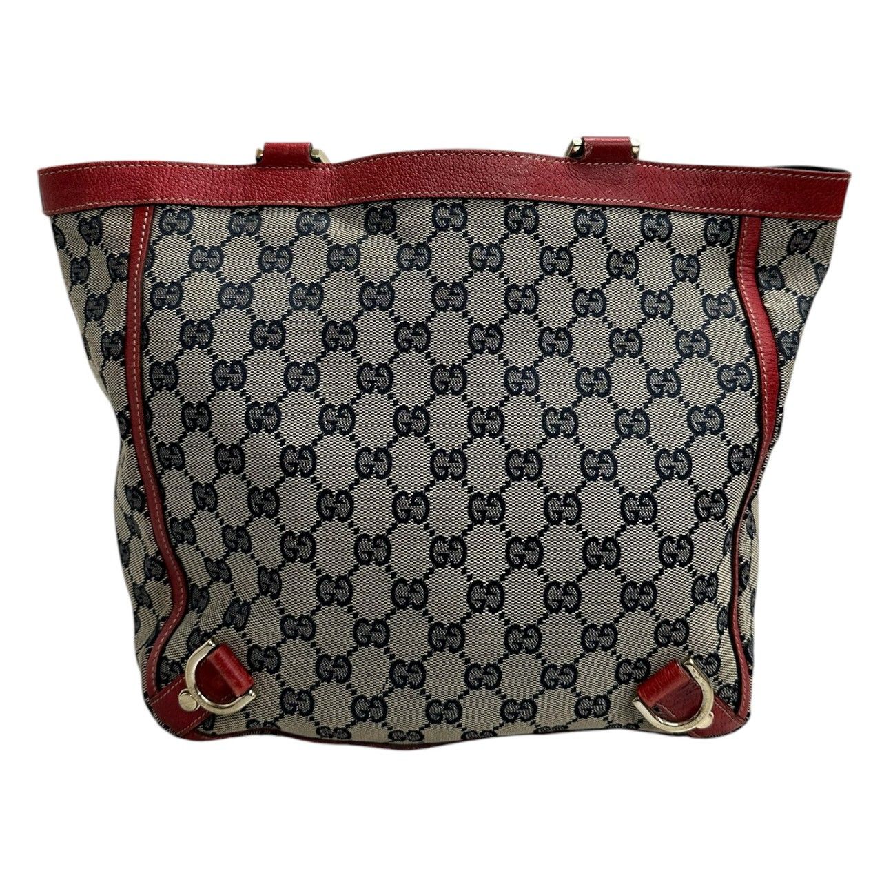 Gucci Abbey Beige Red Gold GG Canvas Leather Tote — view 2