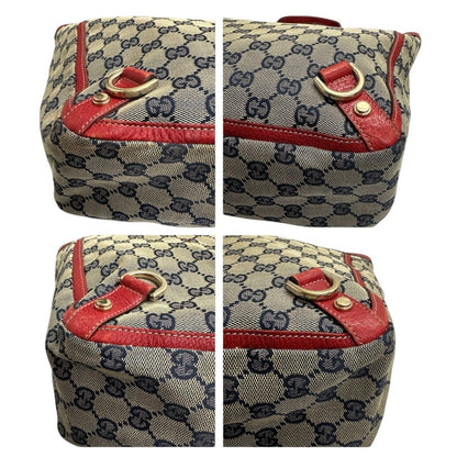 Gucci Abbey Beige Red Gold GG Canvas Leather Tote — view 5