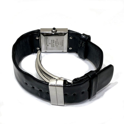 Chanel Quilted Watch SS Leather Quartz Black Dial — view 6