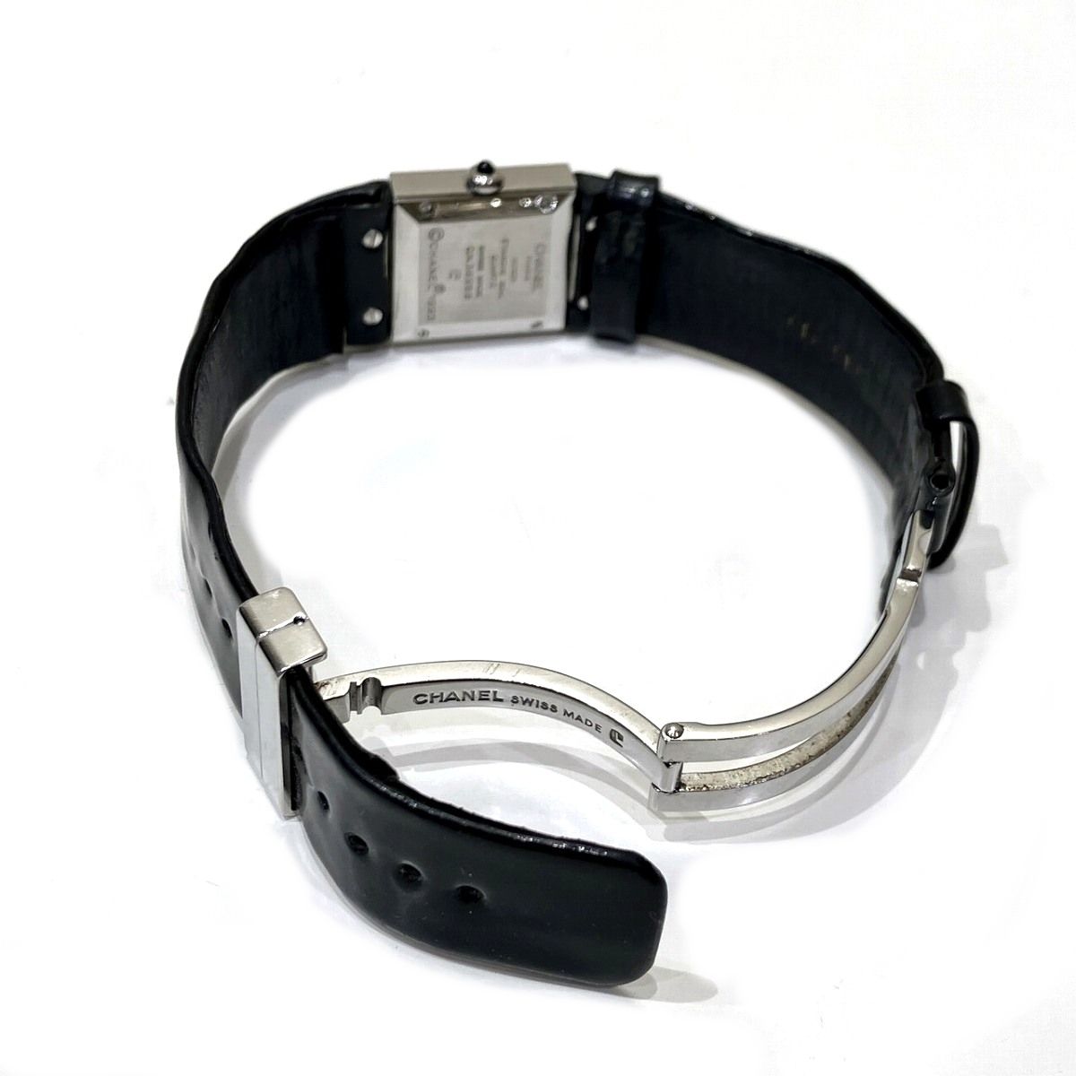 Chanel Quilted Watch SS Leather Quartz Black Dial — view 7