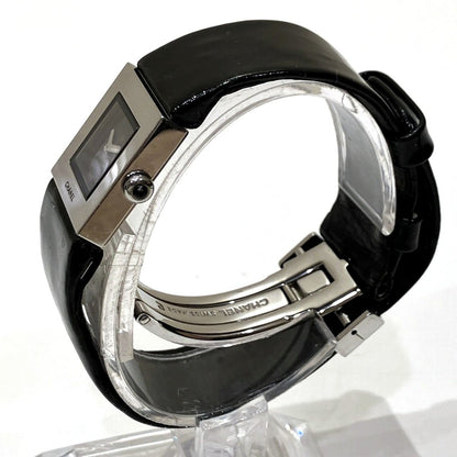 Chanel Quilted Watch SS Leather Quartz Black Dial — view 2