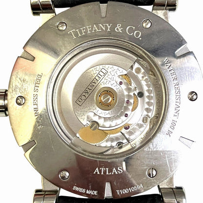 Tiffany & Co Atlas Watch SS Leather Automatic Winding Silver Dial — view 5