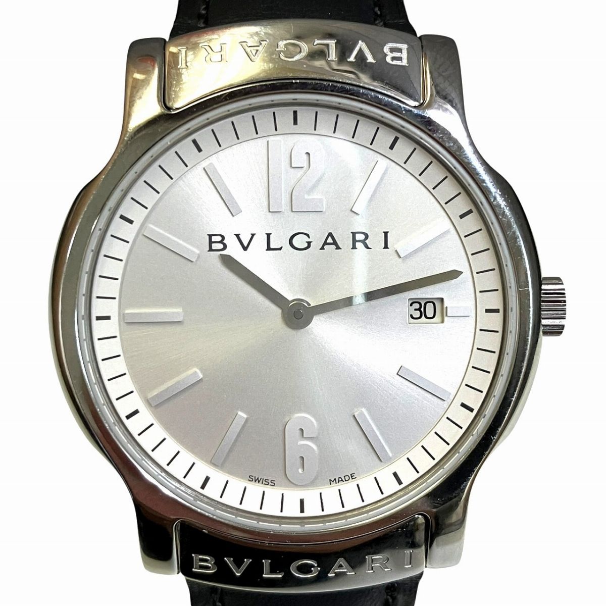 Bvlgari Solo Tempo Watch SS Leather Quartz