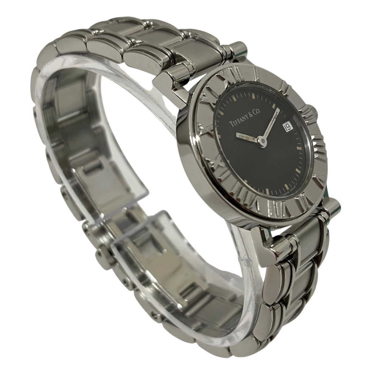 Tiffany & Co Atlas Watch SS Quartz Black Dial — view 3