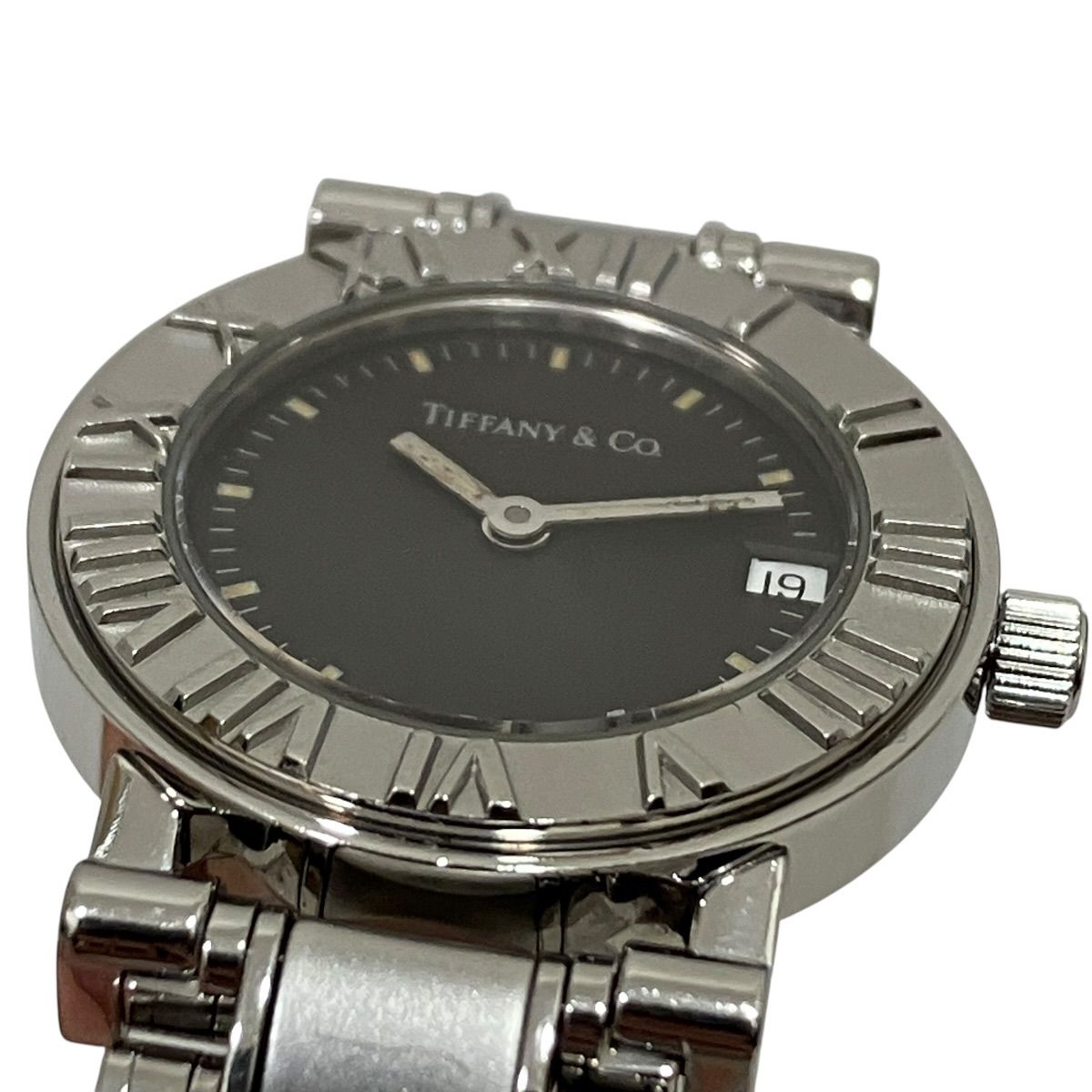 Tiffany & Co Atlas Watch SS Quartz Black Dial — view 4