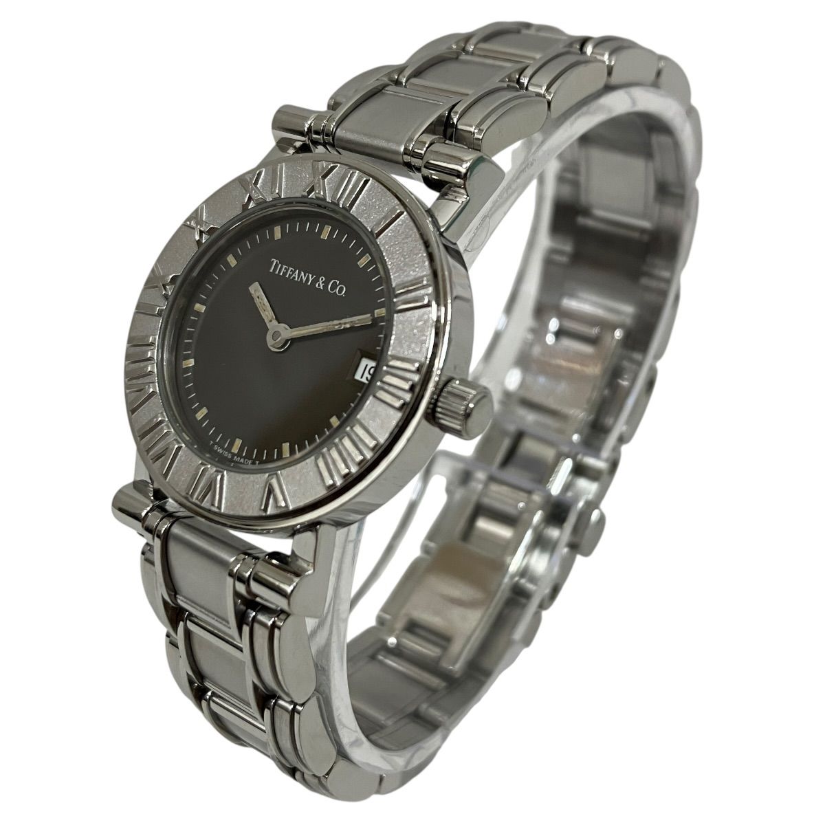 Tiffany & Co Atlas Watch SS Quartz Black Dial — view 2