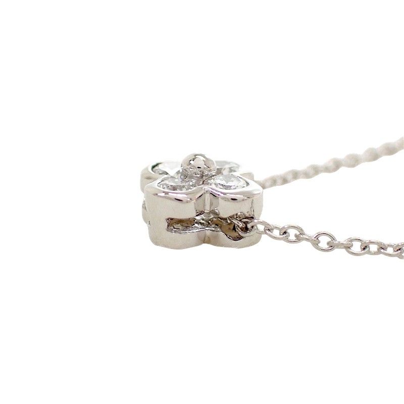 Tiffany & Co Bezel Set Necklace Platinum Diamond Silver — view 7