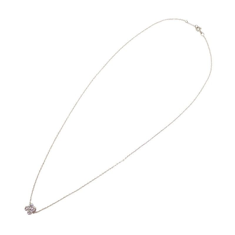 Tiffany & Co Bezel Set Necklace Platinum Diamond Silver — view 5