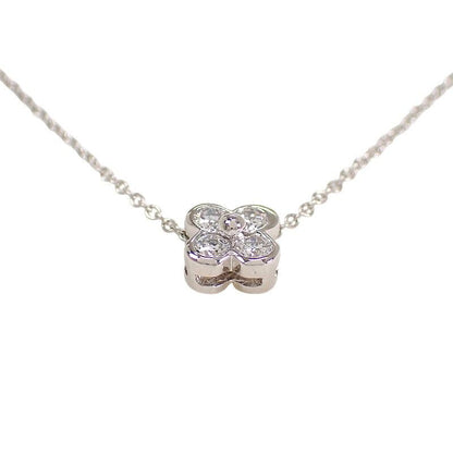 Tiffany & Co Bezel Set Necklace Platinum Diamond Silver — view 8