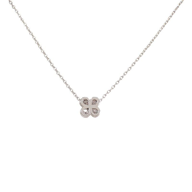 Tiffany & Co Bezel Set Necklace Platinum Diamond Silver — view 3