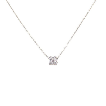 Tiffany & Co Bezel Set Necklace Platinum Diamond Silver — view 2