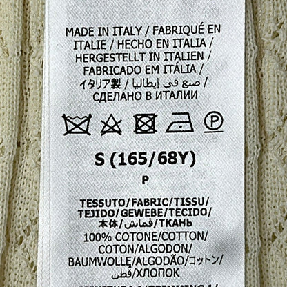Gucci Skirt S Ivory Red Navy Knee Length Knit Lame Sherry Pleats — view 6