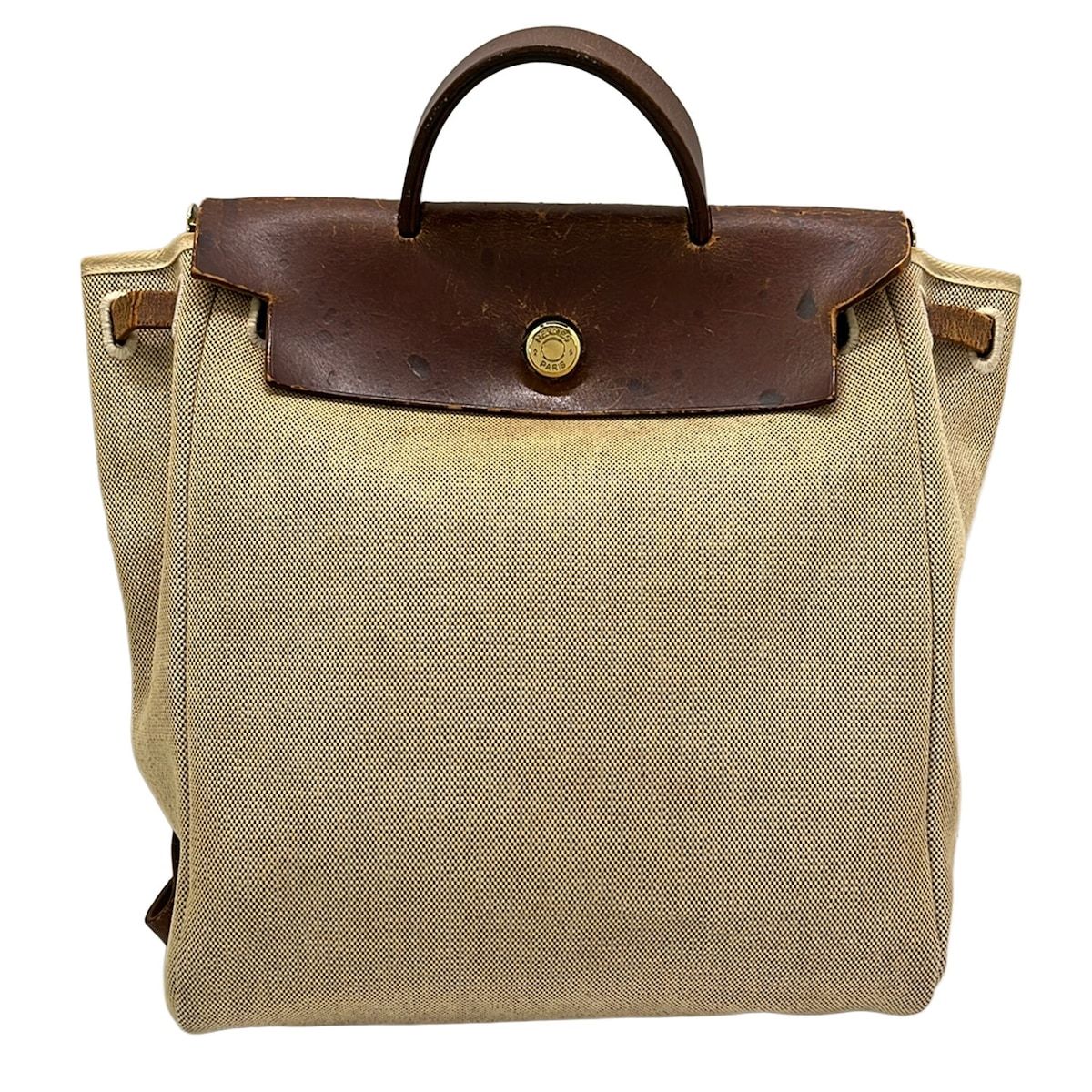 Hermes Backpack Herbag a Dos Beige Brown
