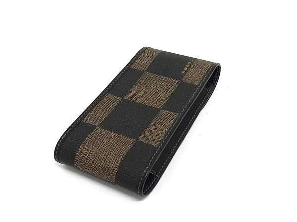 Fendi Cigarette Case Pecan Pattern Brown Leather — view 2