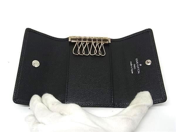 Louis Vuitton Key Case Multicles 6 Ardoise Taiga 6 Silver Key Holder — view 3
