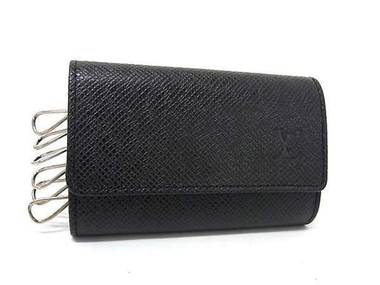 Louis Vuitton Key Case Multicles 6 Ardoise Taiga 6 Silver Key Holder