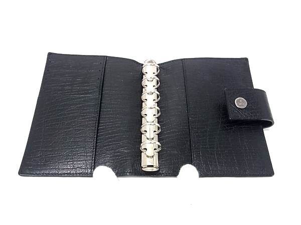 Gucci Notebook Cover Black Leather 6 Hole Type Agenda — view 3