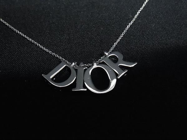 Dior Necklace Silver Metal Logo — view 2