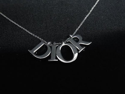 Dior Necklace Silver Metal Logo — view 2