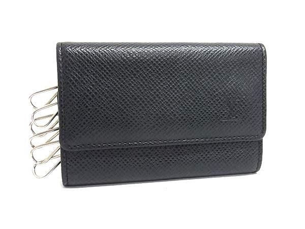 Louis Vuitton Key Case Multicles 6 Ardoise Taiga 6 Silver Key Holder