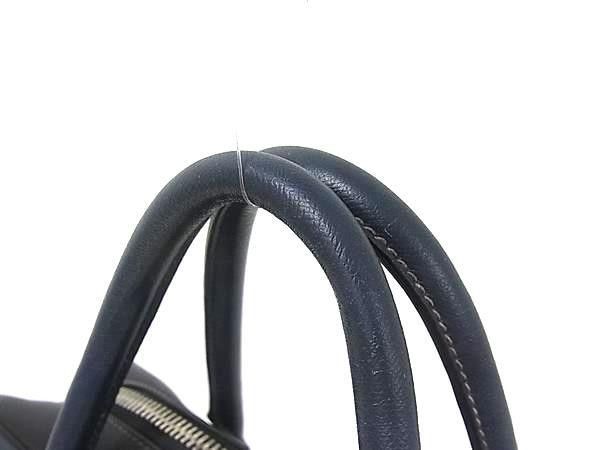Prada Handbag Triangle Logo Navy Saffiano Leather Business Briefcase Silver — view 2