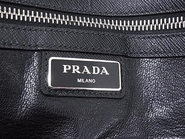 Prada Handbag Triangle Logo Navy Saffiano Leather Business Briefcase Silver — view 6