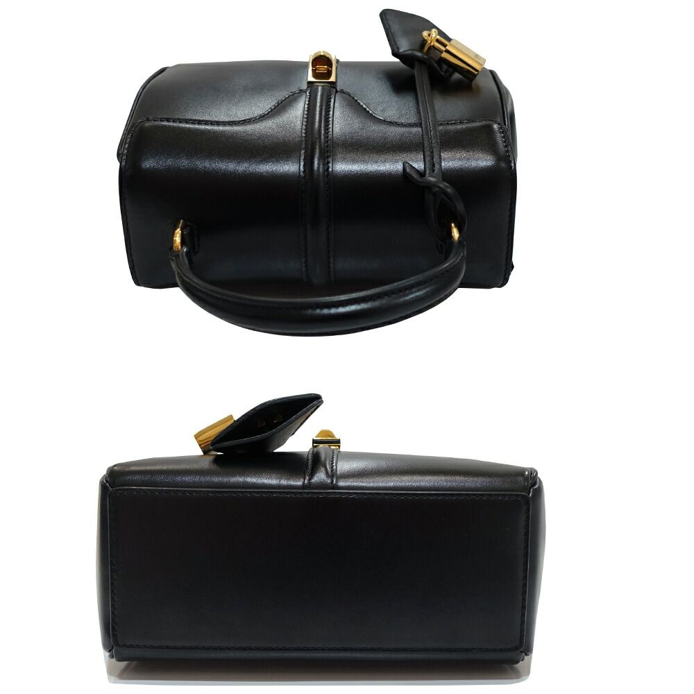 Celine Seeds 16 Small Handbag 2-Way Leather Black Gold — view 3