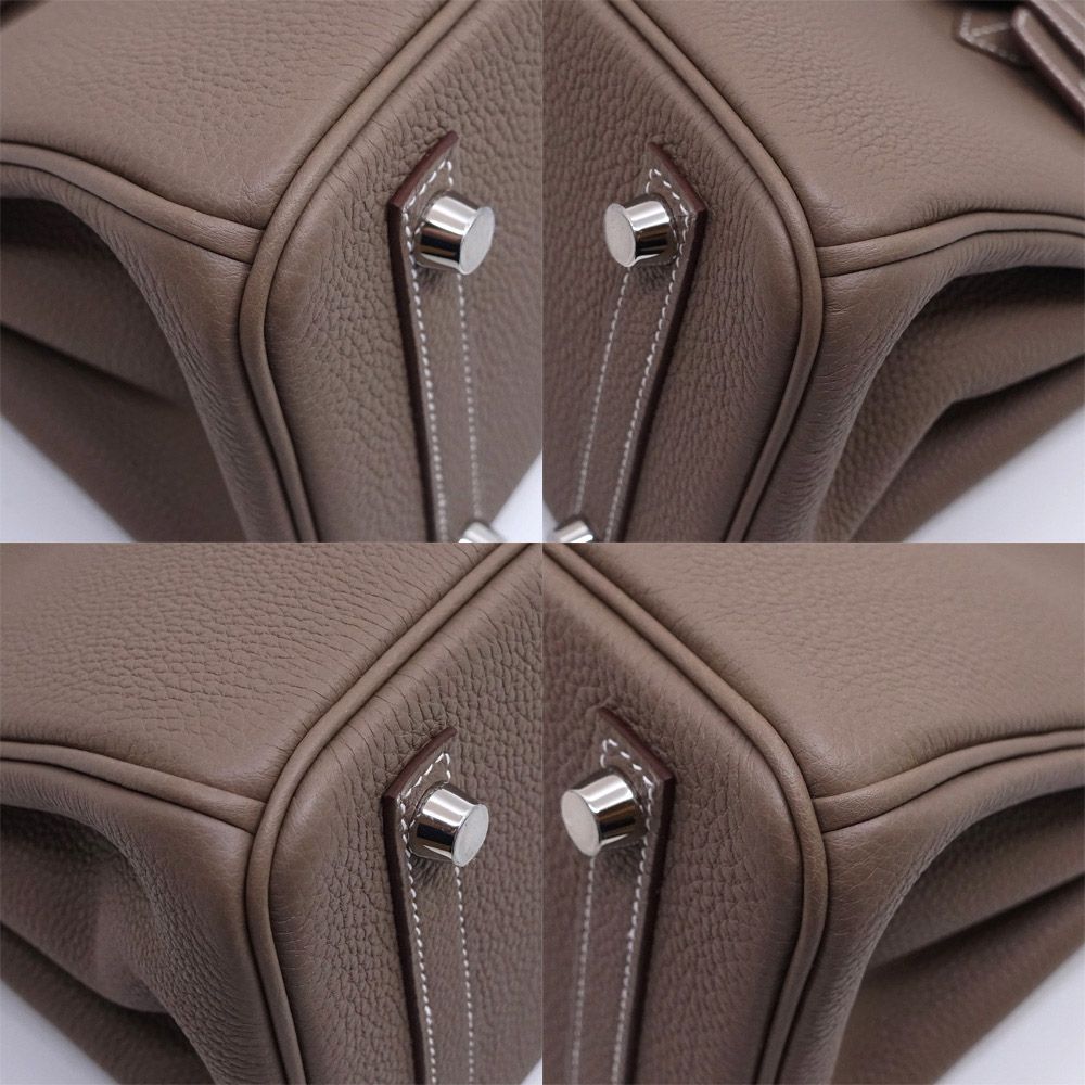 Hermes Birkin 25 Handbag Togo Etoupe Gray Ju Kei Silver — view 4