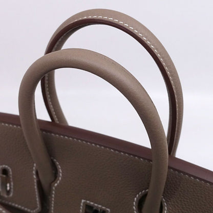 Hermes Birkin 25 Handbag Togo Etoupe Gray Ju Kei Silver — view 6
