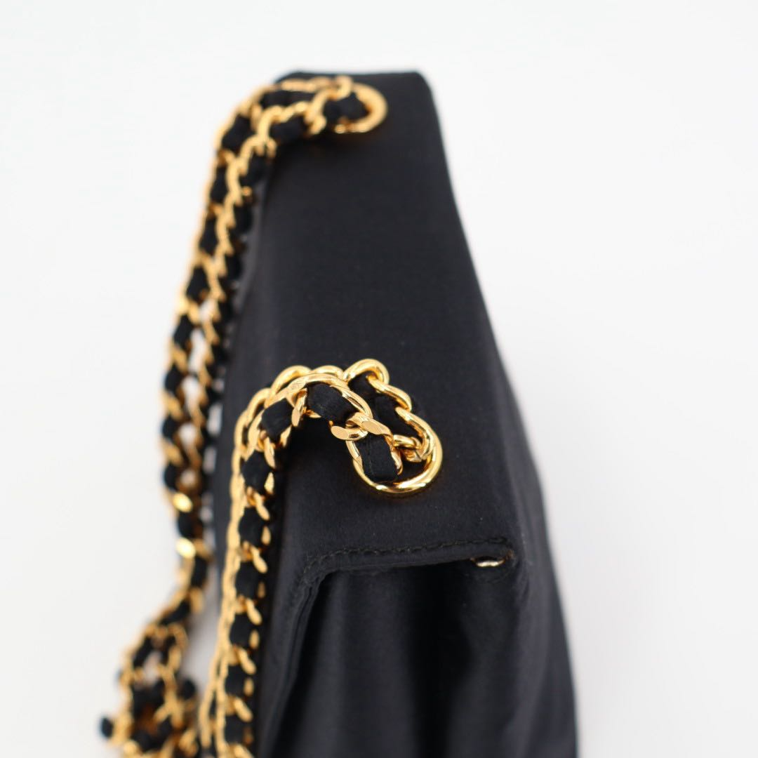 Chanel Quilted Satin Camellia Shoulder — view 3