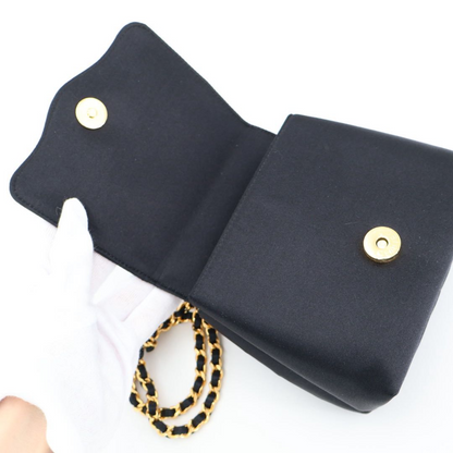 Chanel Quilted Satin Camellia Shoulder — view 9