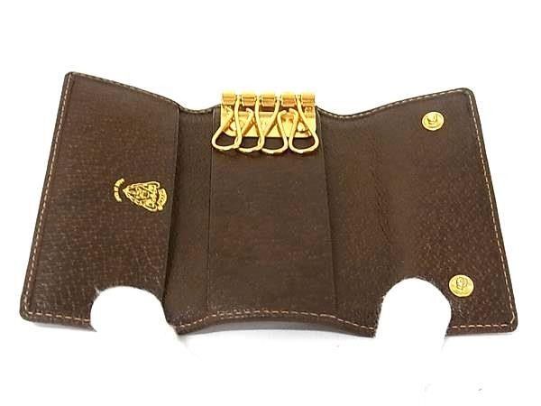 Gucci Key Case Interlocking Beige Brown GG Supreme Leather Quadruple Strand — view 3