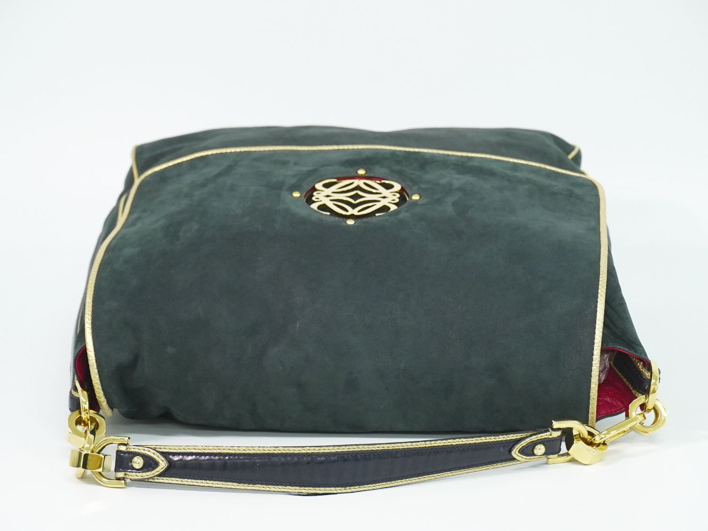 Loewe Maia Anagram Shoulder Bag Suede Leather Black — view 5
