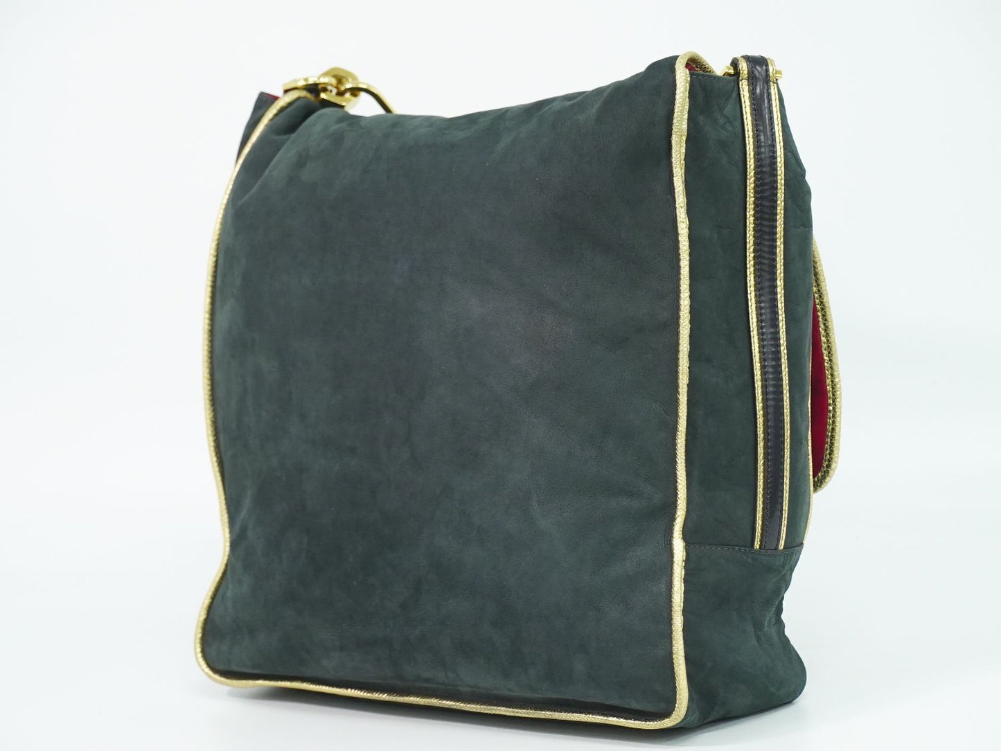 Loewe Maia Anagram Shoulder Bag Suede Leather Black — view 2