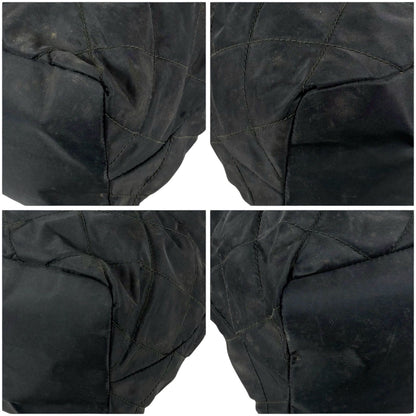 Prada Triangle Logo Quilted Processing Chain Shoulder Bag Black Nero Tessuto — view 8
