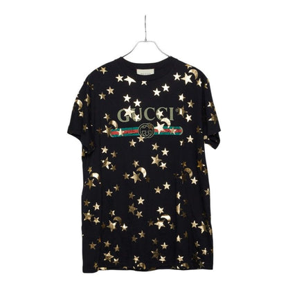Gucci Sherry Line Star Moon Crew Neck T-Shirt Short Sleeve M Black Cotton