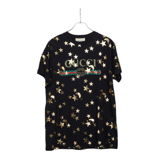 Gucci Sherry Line Star Moon Crew Neck T-Shirt Short Sleeve M Black Cotton