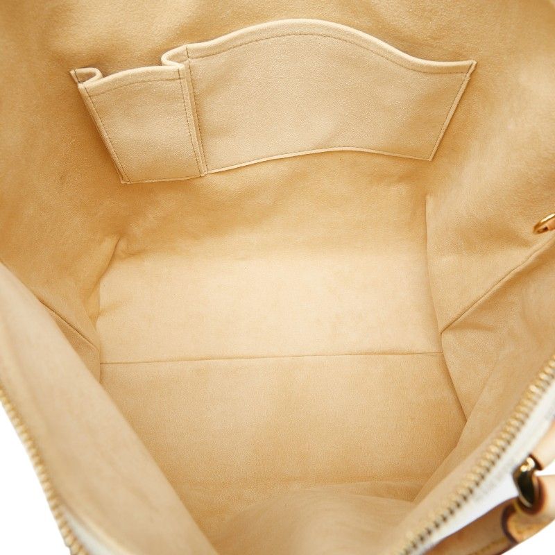 Louis Vuitton Damier Azur Saleya GM Tote White Leather — view 8