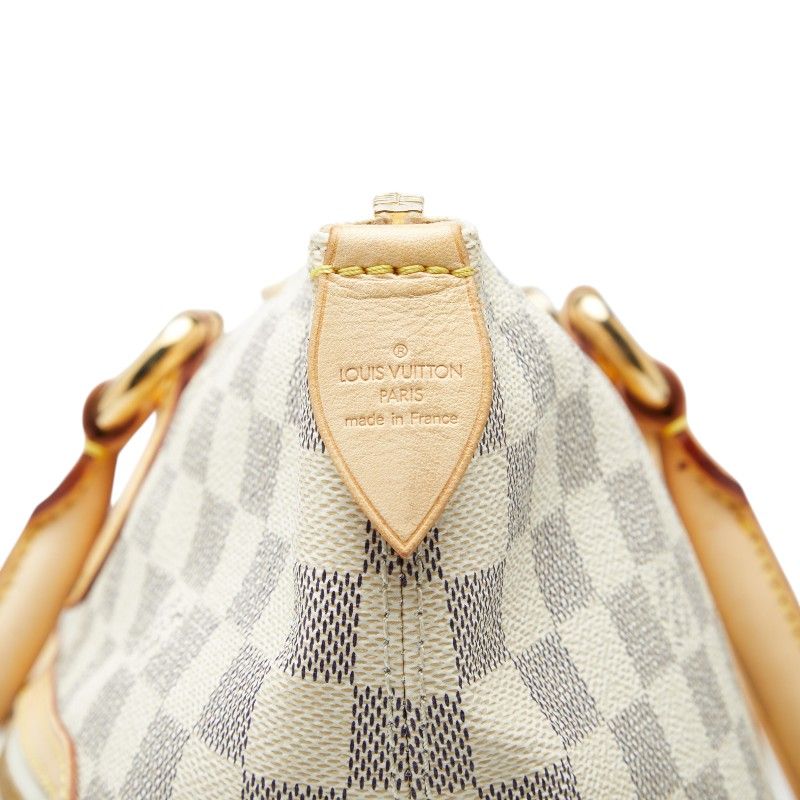 Louis Vuitton Damier Azur Saleya GM Tote White Leather — view 9