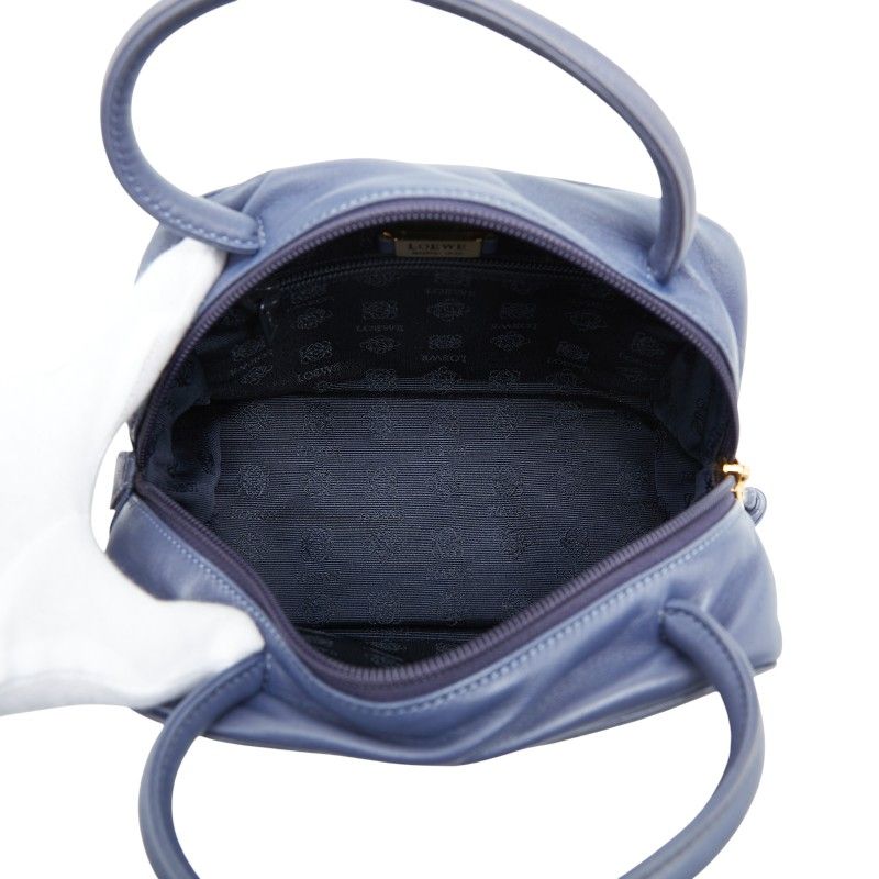 Loewe Anagram Handbag Blue Leather — view 8