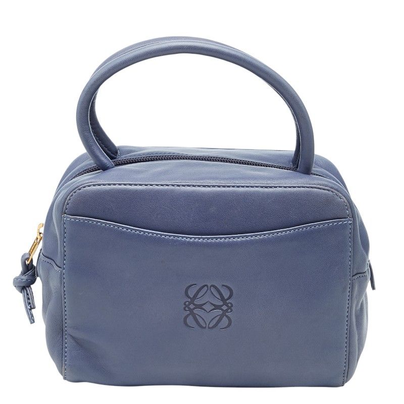 Loewe Anagram Handbag Blue Leather