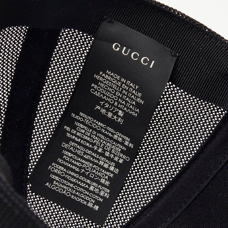 Gucci Interlocking Sherry Line Baseball Cap Mesh XL 60 Black Leather 1 — view 8