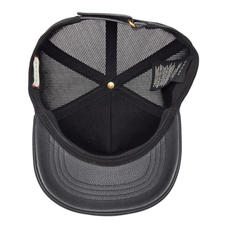 Gucci Interlocking Sherry Line Baseball Cap Mesh XL 60 Black Leather 1 — view 5